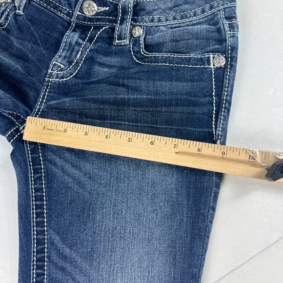 Miss Me Jeans Women's 29x25* Low Rise Skinny Ankle Blue Embellished Denim Tag 27 - Picture 14 of 16